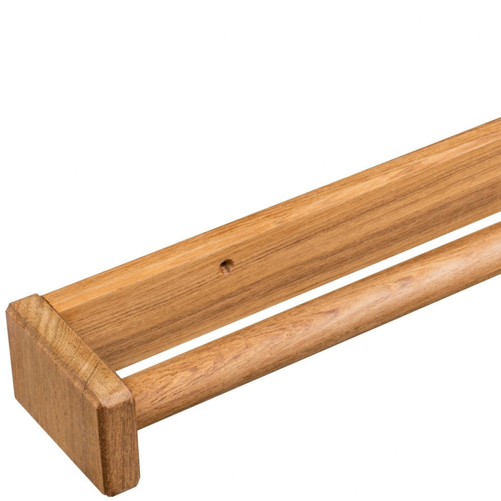 16" Traditional Solid Teak Towel Bar-6