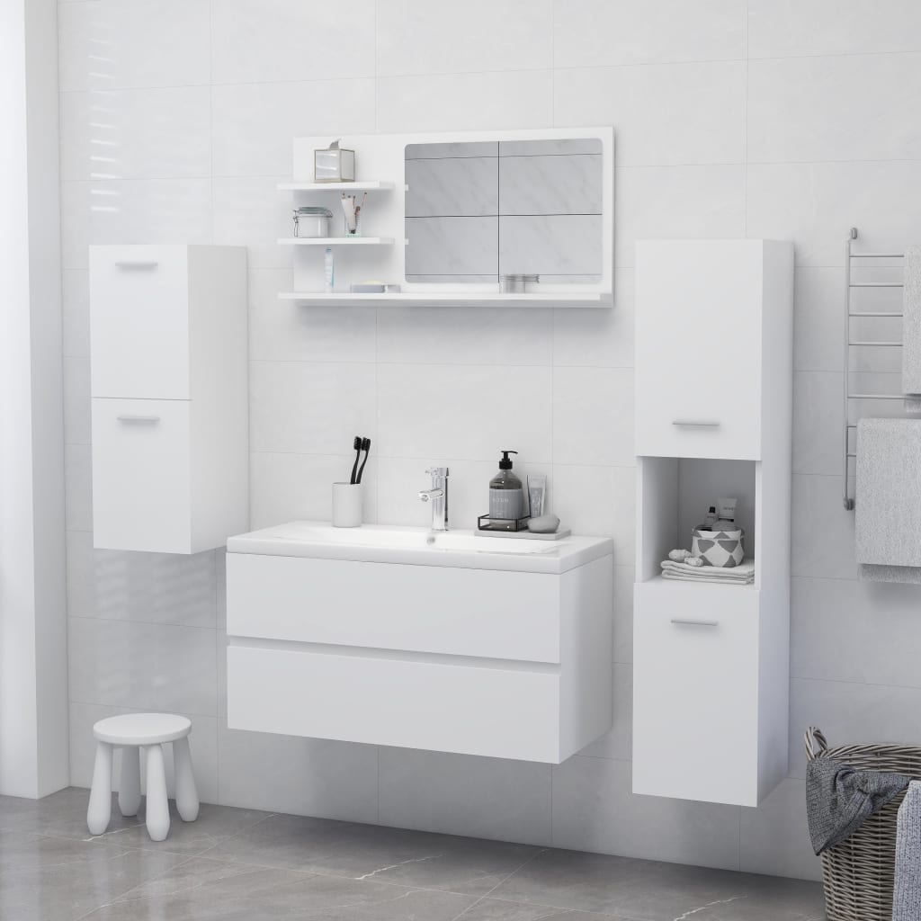 vidaXL Bathroom Mirror Vanity with Shelves for Powder Room Engineered Wood-1