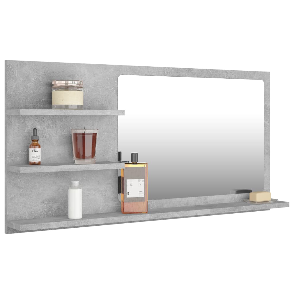 vidaXL Bathroom Mirror Vanity with Shelves for Powder Room Engineered Wood-2