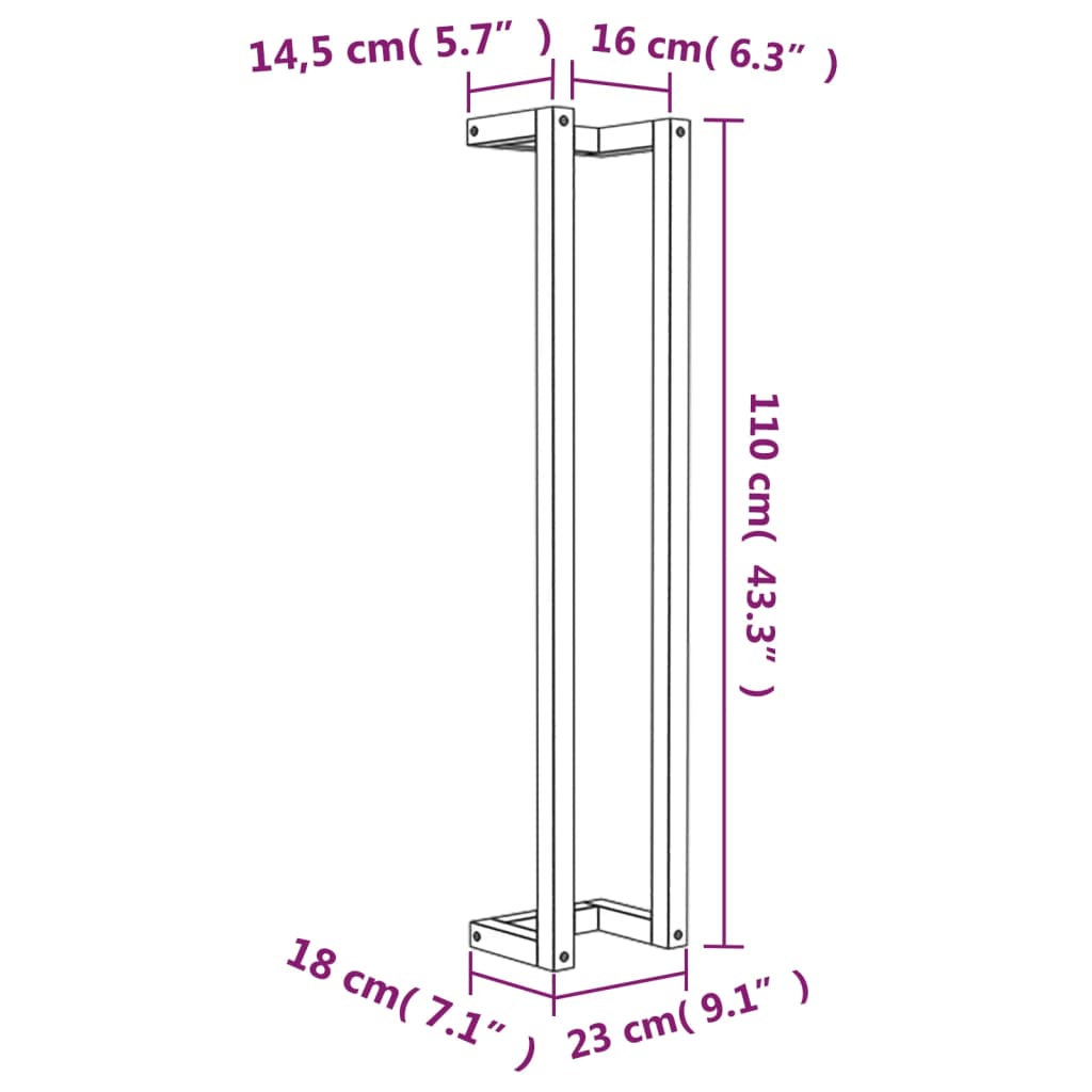 vidaXL Towel Rack White 9.1"x7.1"x43.3" Solid Wood Pine-2