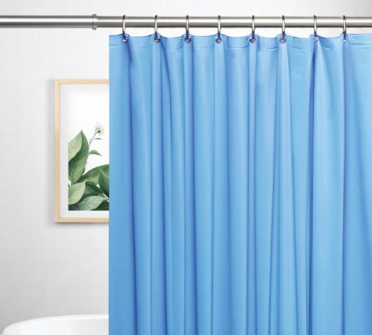 72" Sky Blue Vinyl Shower Curtain Liner-0